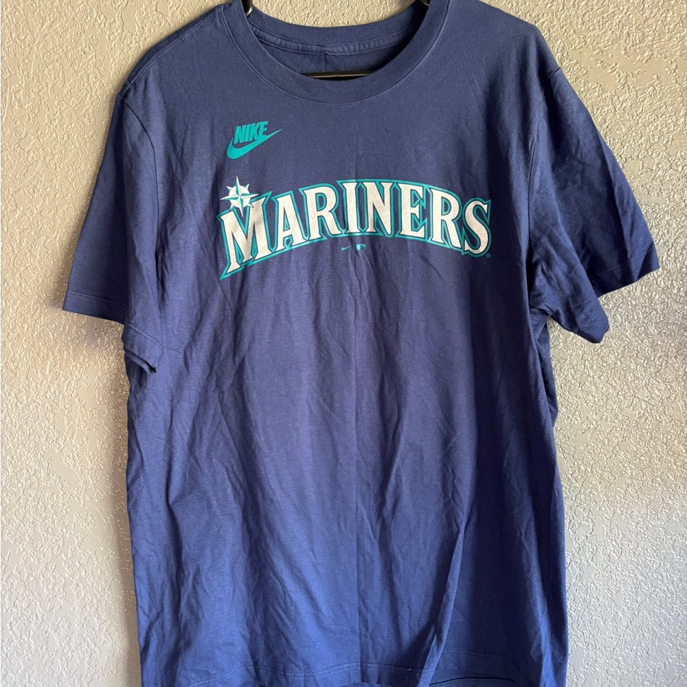 Nike Navy and Teal Mariners Griffey 24 Graphic Tee Size L NWT
